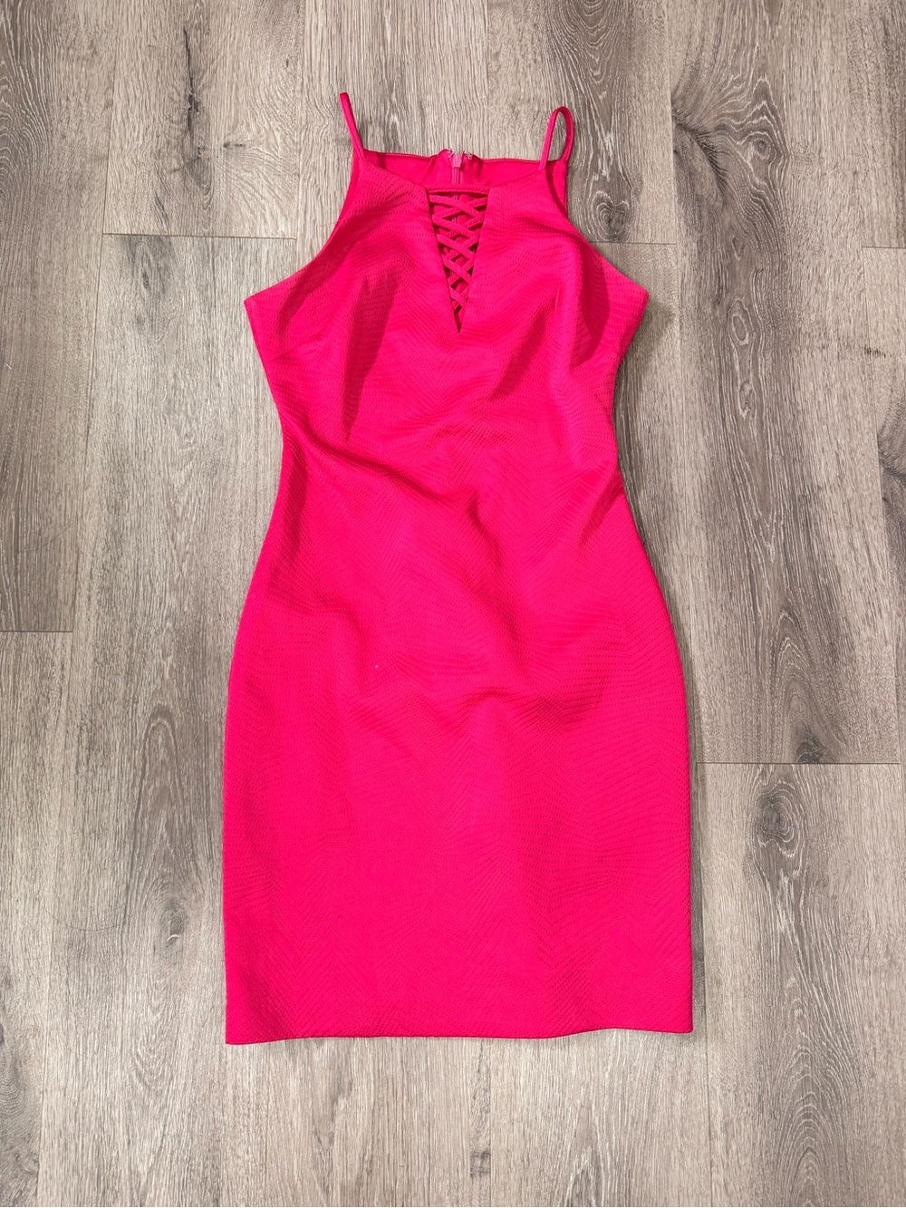 Guess Hot Pink Lace-Up Mini Dress Size 0 Sleeveless